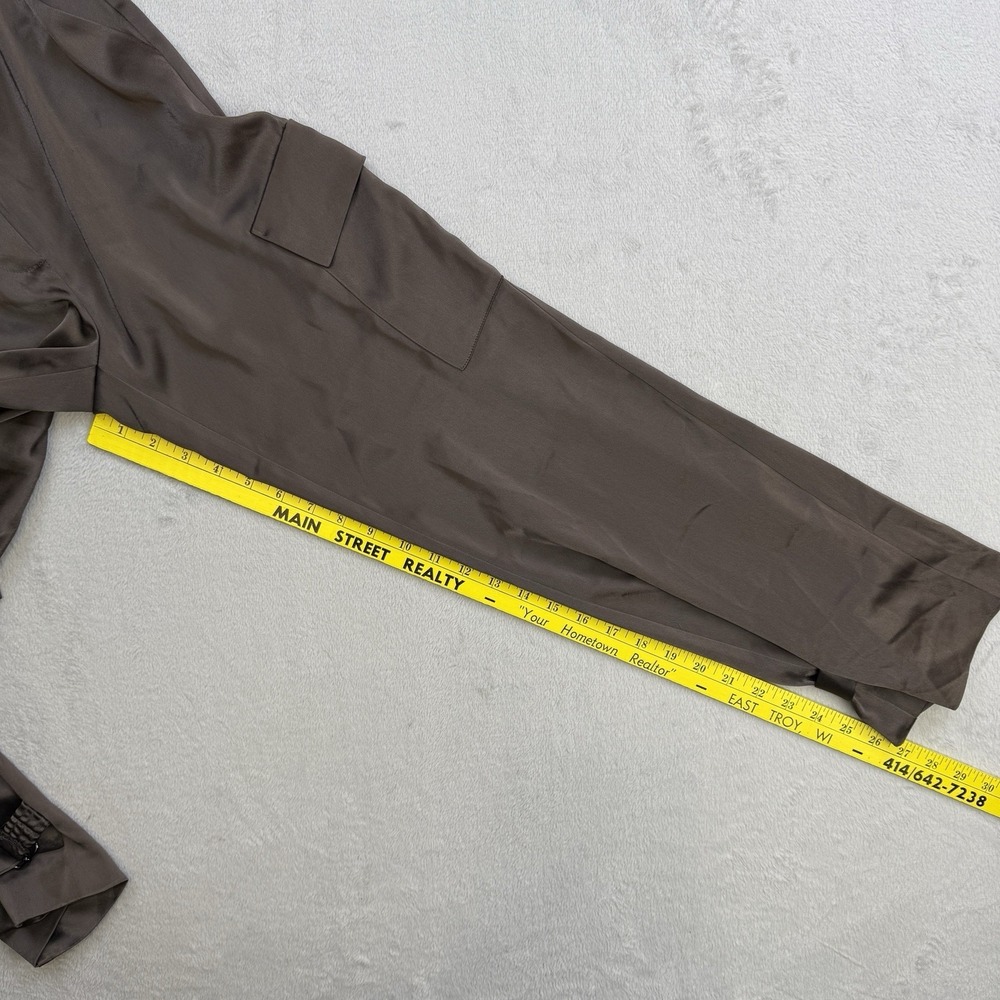 Aritzia Babaton Pants Womens Size 2 Brown Refined Satin High Waisted Cargo - Picture 8 of 12